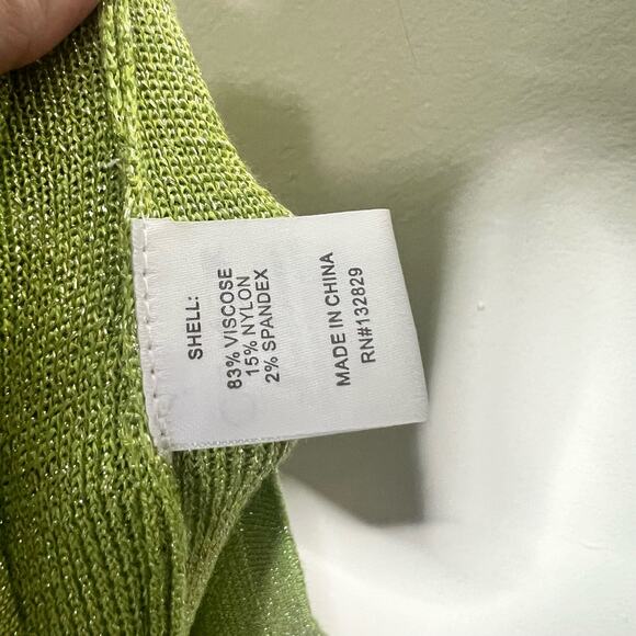 Superdown Sabrina Knit Midi Dress XS Green Metallic Party Cocktail Draped Neck - Picture 9 of 12